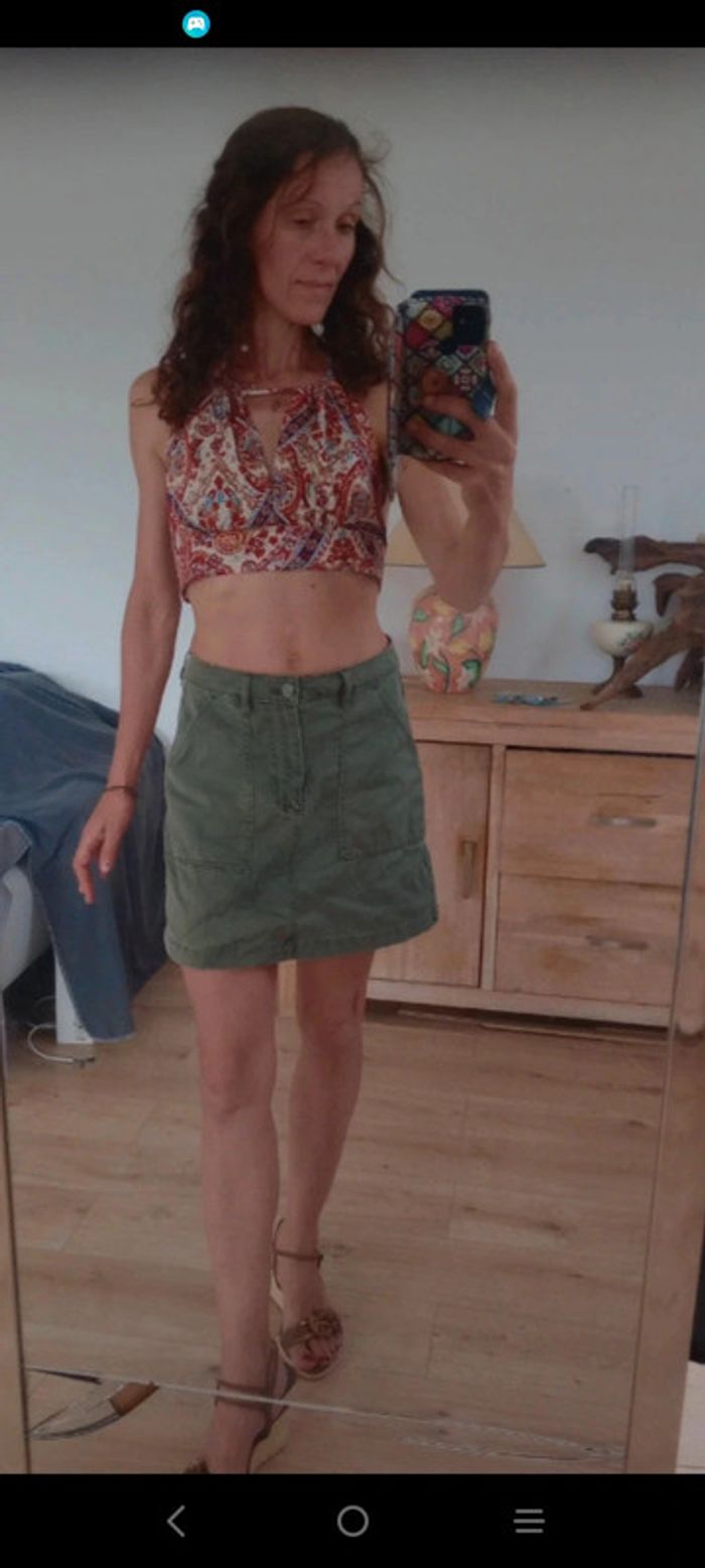 Jupe 38 Jean kaki c84 - photo numéro 2