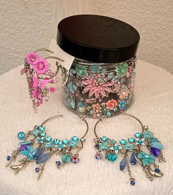 Pot à bijoux mystère fleurs multicolores 