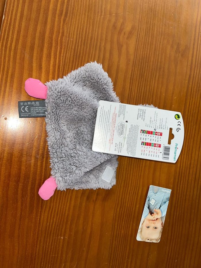 Doudou chat 🐈 rose et gris Orchestra Premaman - photo numéro 4