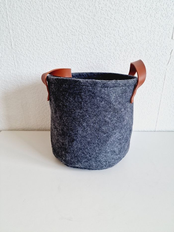 Panier de rangement en feutre - Gris foncé - photo numéro 4