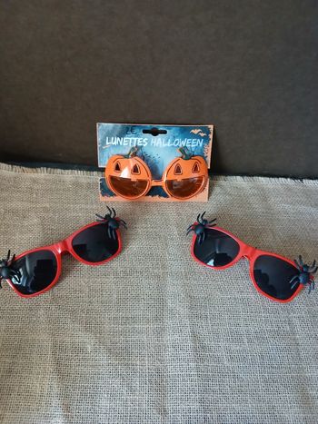 Lot de 3 paire de lunettes d’halloween citrouille araignée
