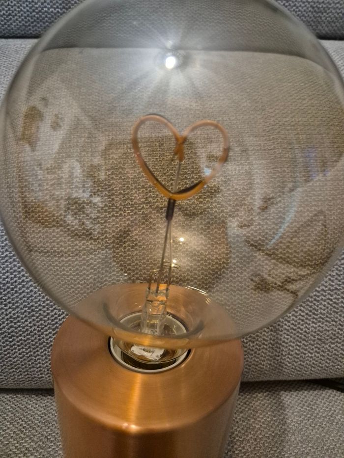 Lampe à poser cuivre Coeur - photo numéro 2