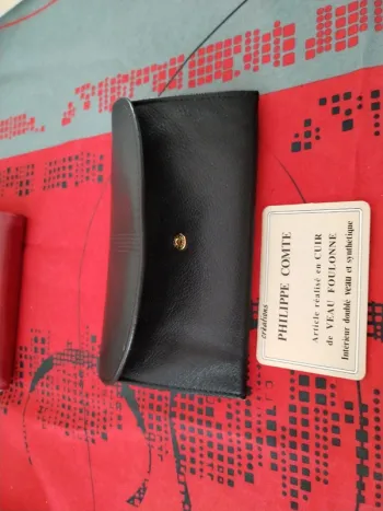 Porte feuille cuir noir