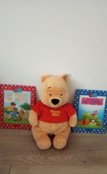 Peluche Winnie l'ourson et 2 livres