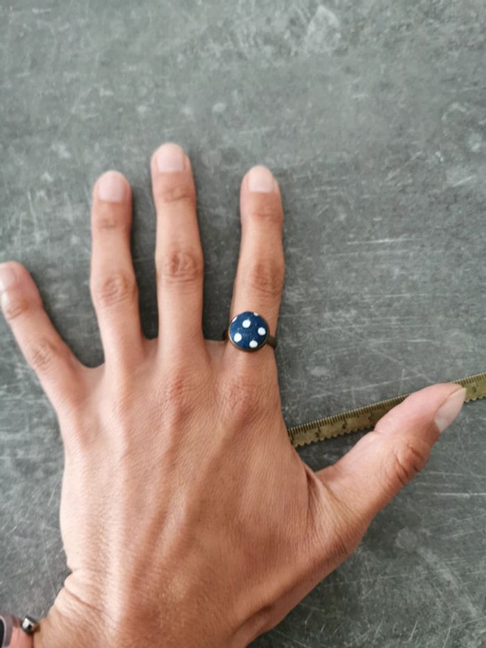 Bague réglable tissu neuve