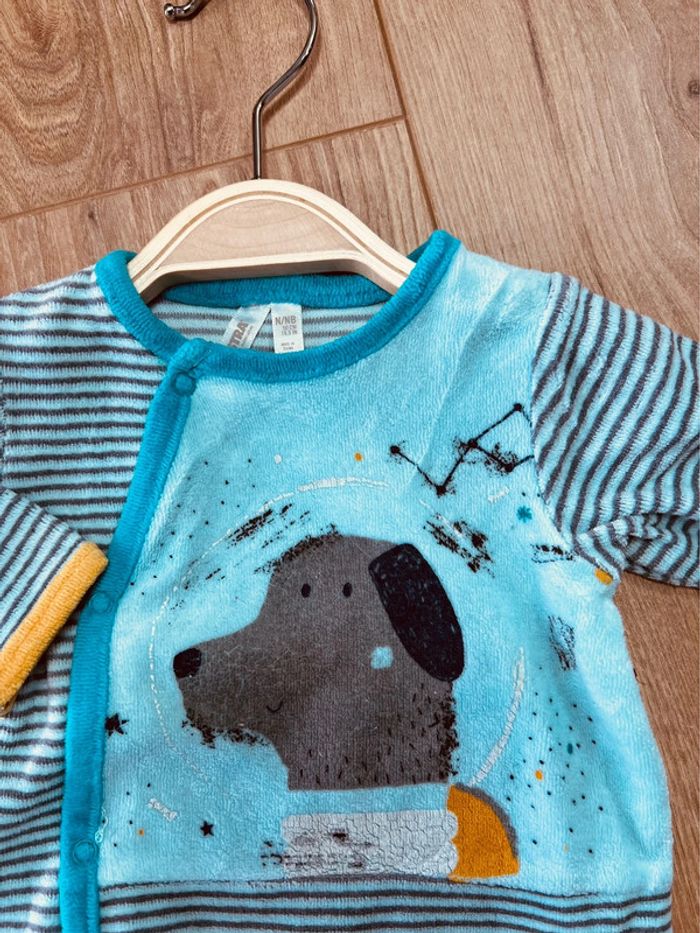 Taille naissance pyjama velours garçon orchestra bleu * chien * 💙 - photo numéro 3