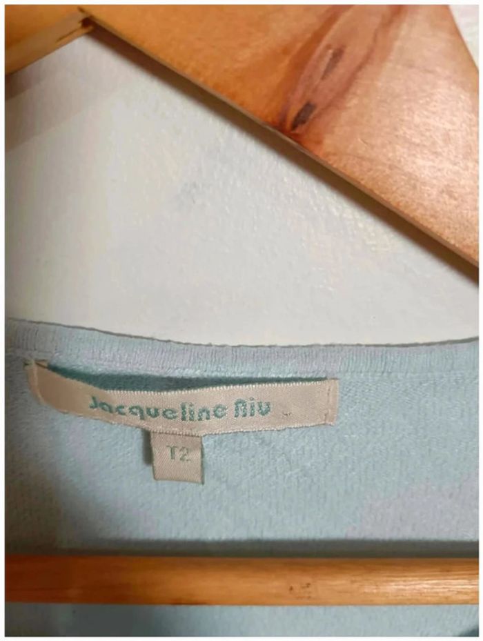 C15 pull turquoise Jacqueline Riu T2 - photo numéro 3