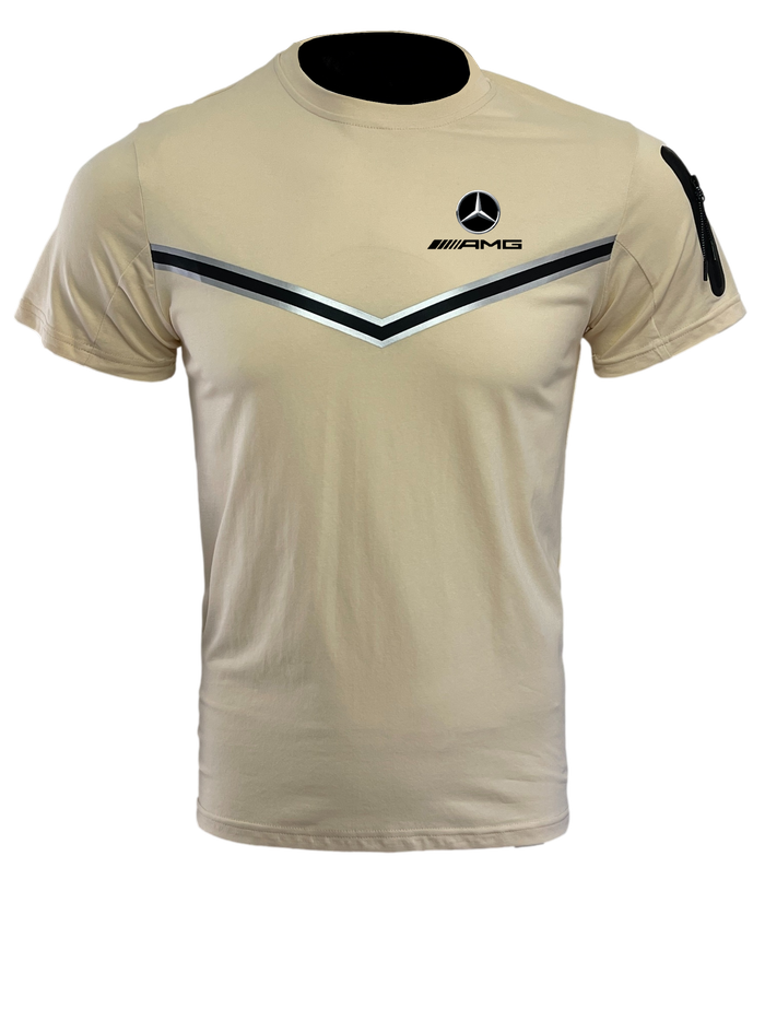 ensemble été maillot short sable bandes noir logo AMG Mercedes T903A StaSta - photo numéro 3