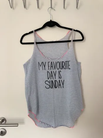 Débardeur blanc marinière My favorite Day is Sunday Mongo Taille M