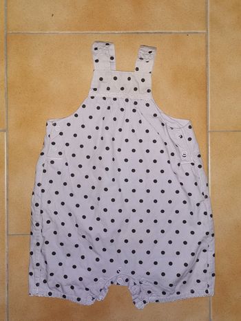Salopette short à pois 1mois