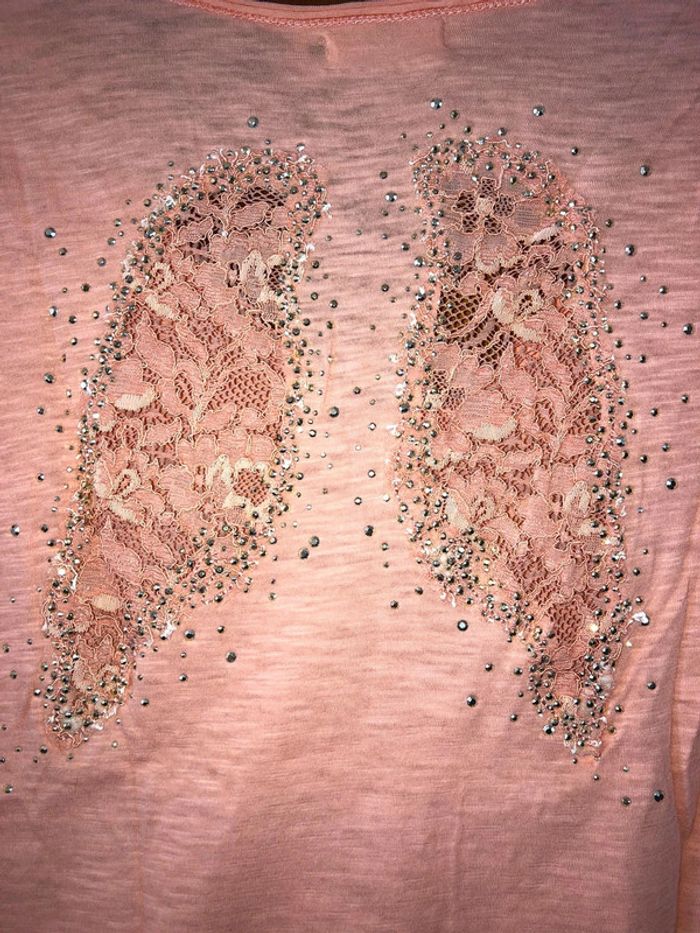 T-shirt corail col v 38/40 Interdée - photo numéro 4