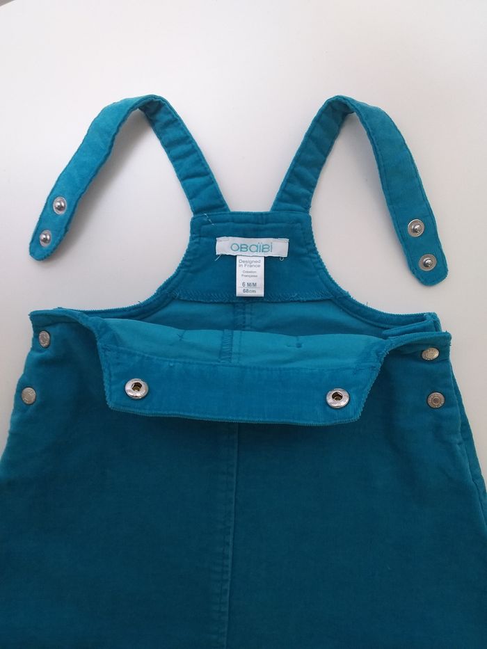 Robe chasuble en velours fin, 6 mois, OBAÏBI, en très bon état - photo numéro 5