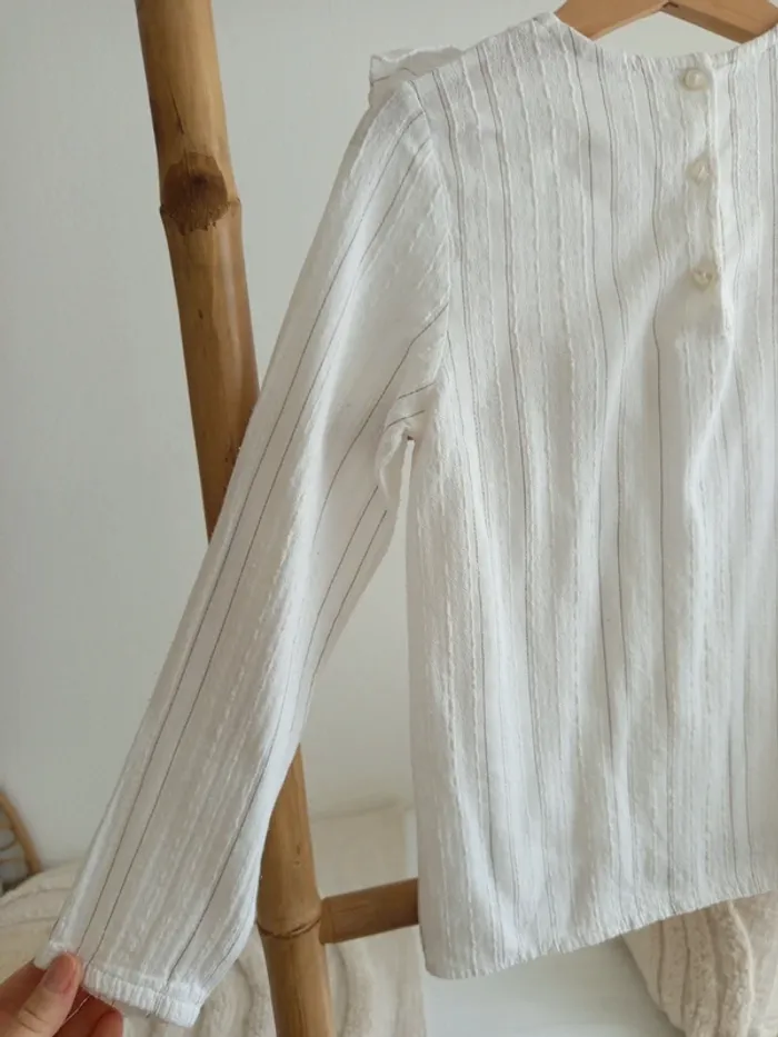 Blouse blanche & dorée 8 ans - photo numéro 5