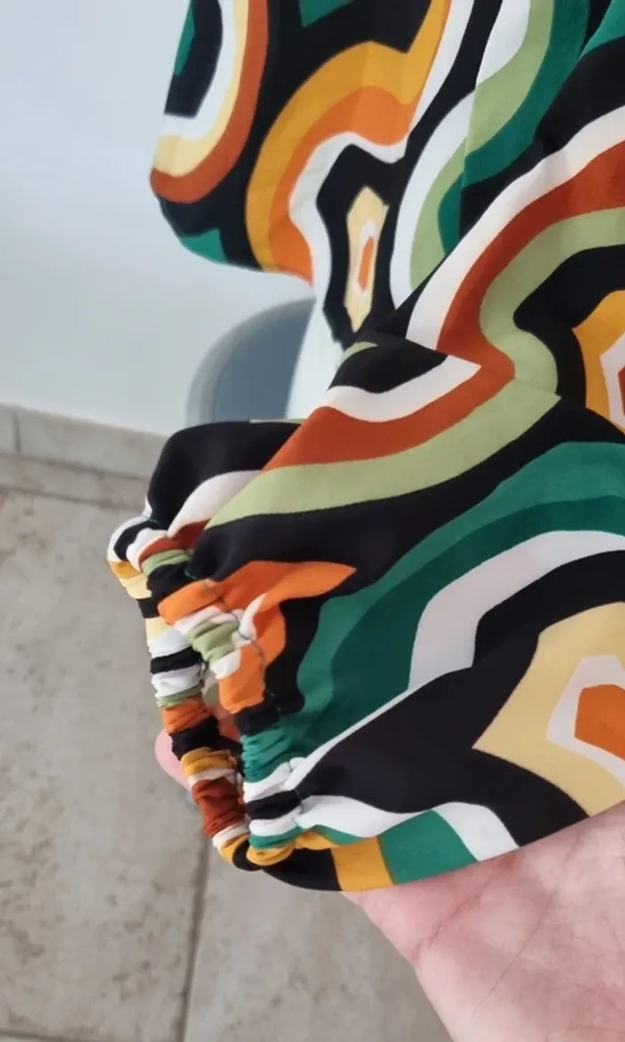 Blouse ysha imprimée graphique multicolore neuve avec étiquette 38 - photo numéro 10
