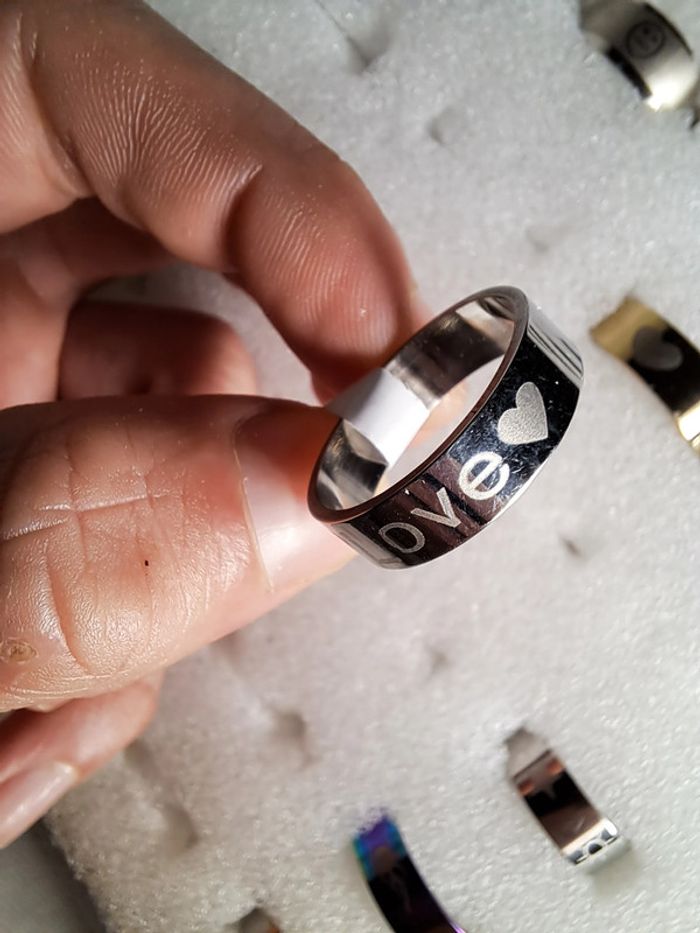 Bague acier inoxydable motifs