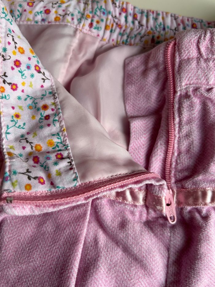 jupe plissée imprimé chevron rose taille 2 ans - photo numéro 4