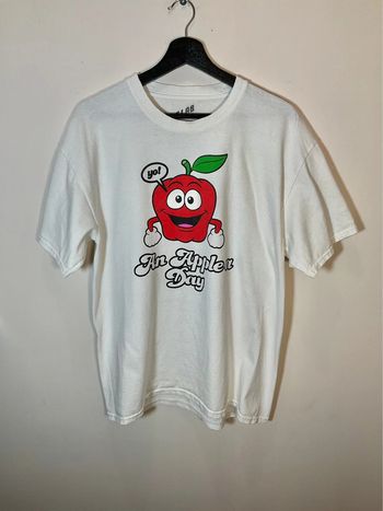 T-shirt blanc pour homme An apple a day taille L 374