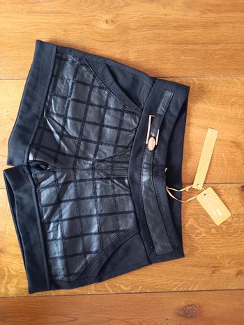 Short noir bi matière neuf