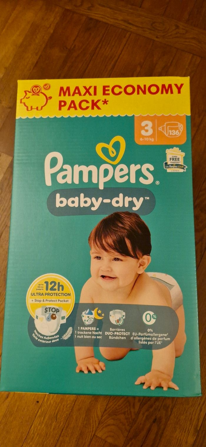136 couches pampers baby dry taille 3 - photo numéro 2
