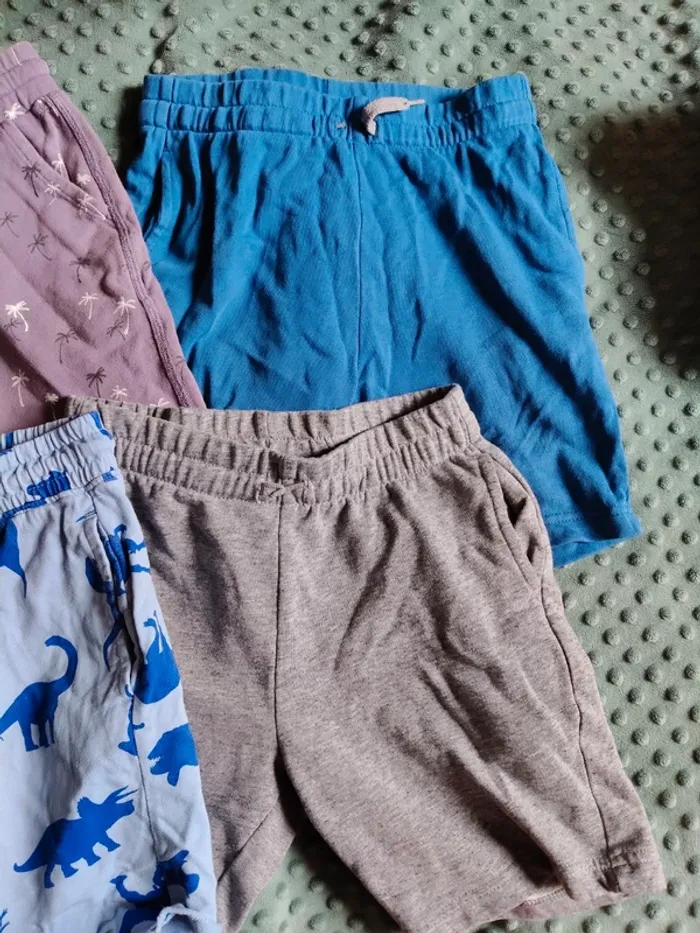 Lot de 4 shorts à motifs (dinosaure, palmier et uni) garçon taille 10 ans - photo numéro 2