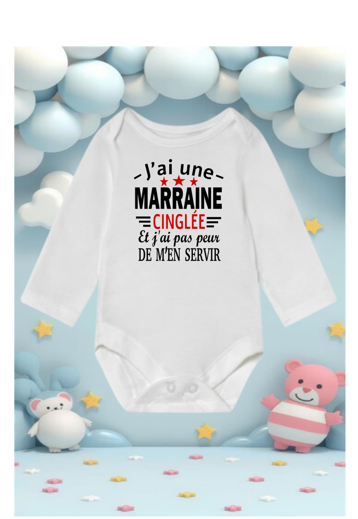 Body bébé message personnalisé manches longues  blanc