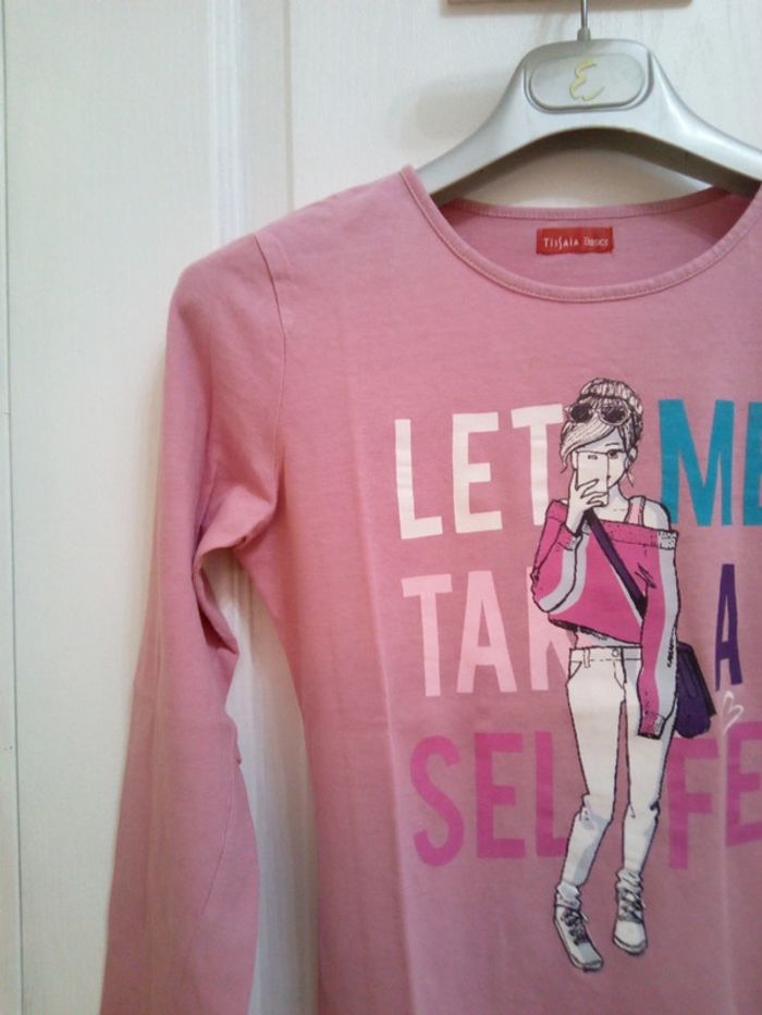 Tee-shirt manches longues rose T.14 ans - Tissaia - photo numéro 4
