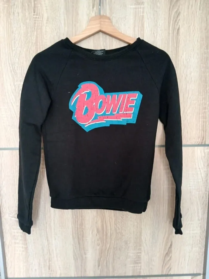 Sweat Bowie rouge bleu et noir XS