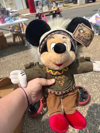 Peluche mickey indien vintage avec étiquette