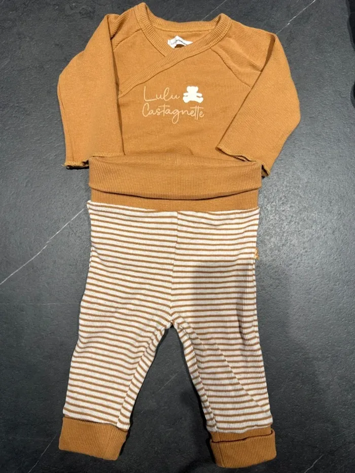Ensemble body et legging Lulu Castagnette 1 mois