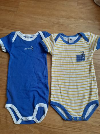 Lot de 2 bodies 12 mois Petit Bateau