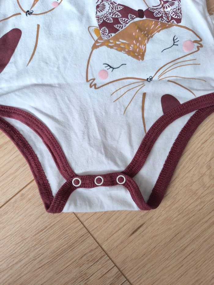 Lot de 2 bodies fille thème Renard Petit Béguin - Taille 24 mois 92cm - photo numéro 3