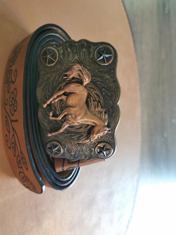 Ceinture de cowboy country cheval cuivré - photo numéro 2