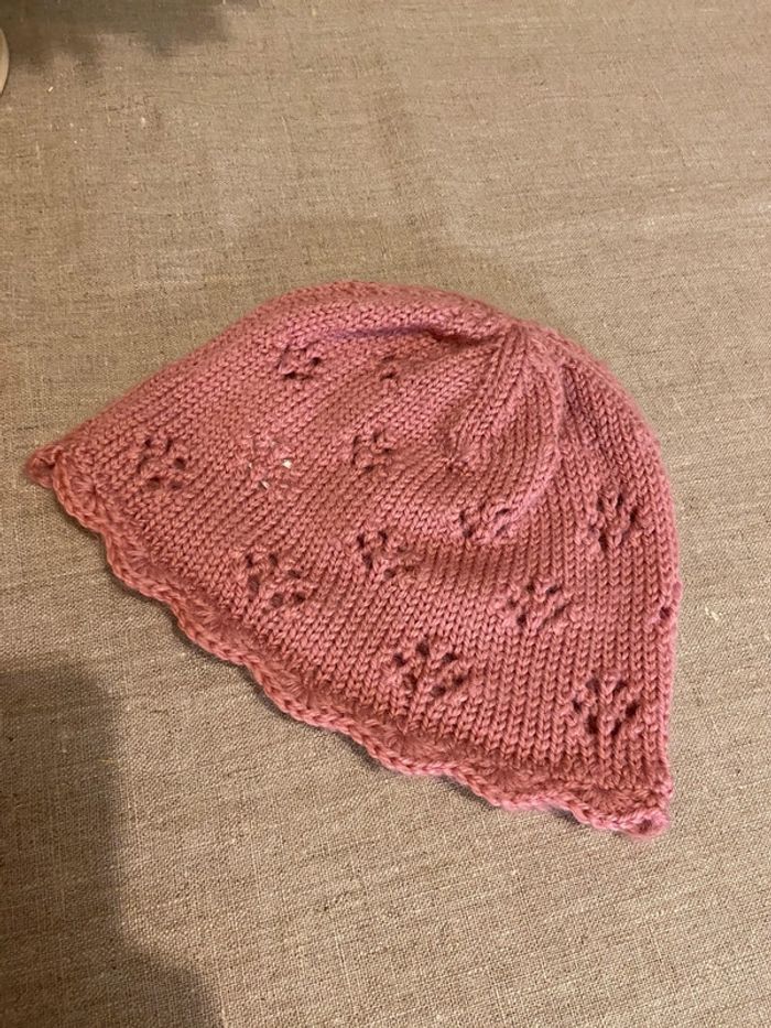 Bonnet rose en laine Petit Bateau 2/4 ans