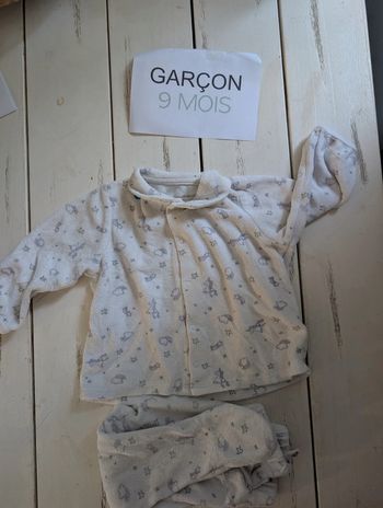 Pyjama hiver deux pièces bébé garçon 9 mois