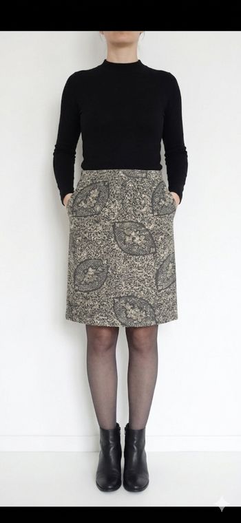 Jupe trapèze vintage - Motif Ornemental - T. 38 (M)