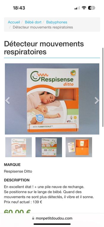 Détecteur mouvements respiratoires