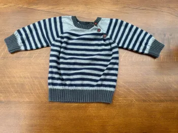 Pull fin rayé gris Pat et Ripaton 3 mois