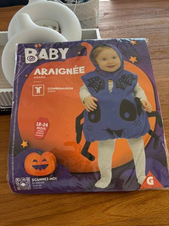 Costume halloween bebe araignée