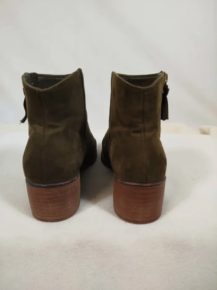 Bottines vertes kaki à talon In Extenso - photo numéro 4