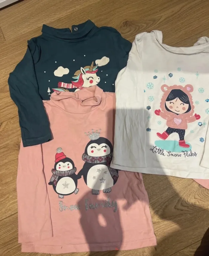T-shirts col roulé 24 mois / hauts manches longues 2 ans