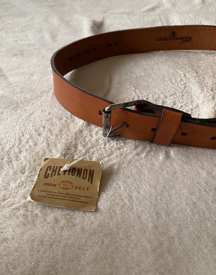 Ceinture Chevignon vintage en cuir marron taille 70 - photo numéro 2