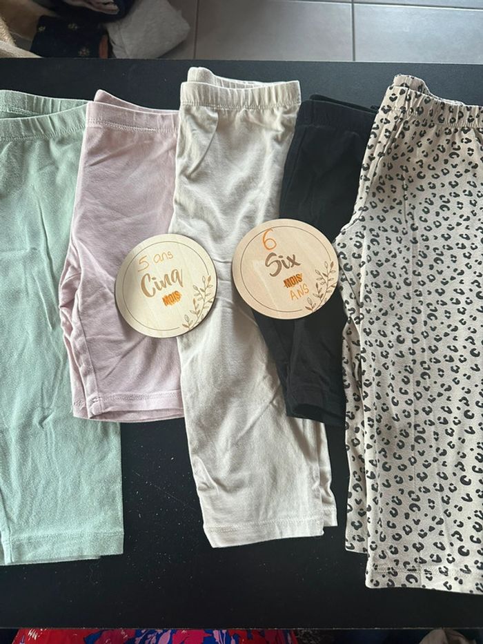 Lot 5 legging courts kiabi 5/6ans