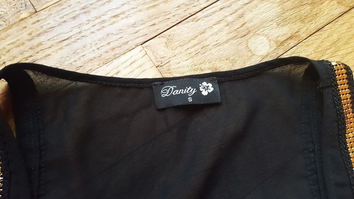 Top noir strass doré Taille S - photo numéro 5
