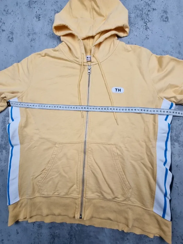 Sweat zippé à capuche Tommy Hilfiger jaune XL Femmes (mesures en photos) - photo numéro 6