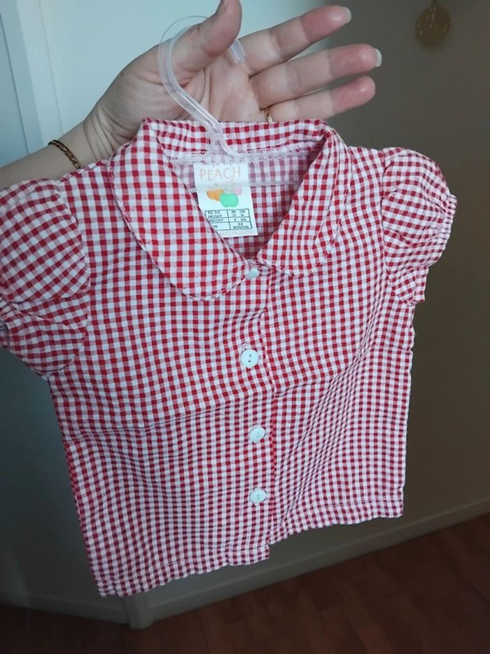 Chemise manche courte fille 6mois - photo numéro 5