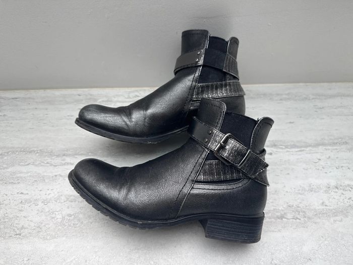 Bottines noir argenté Gemo 38 TBE - photo numéro 5