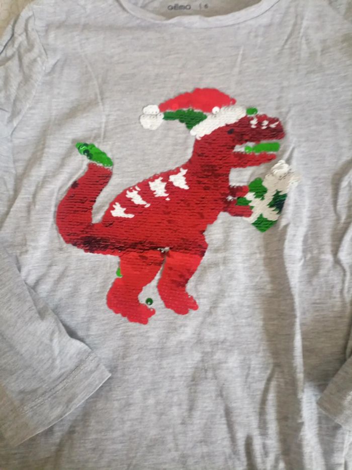 T shirt manches longues dino sequin 6 ans - photo numéro 2