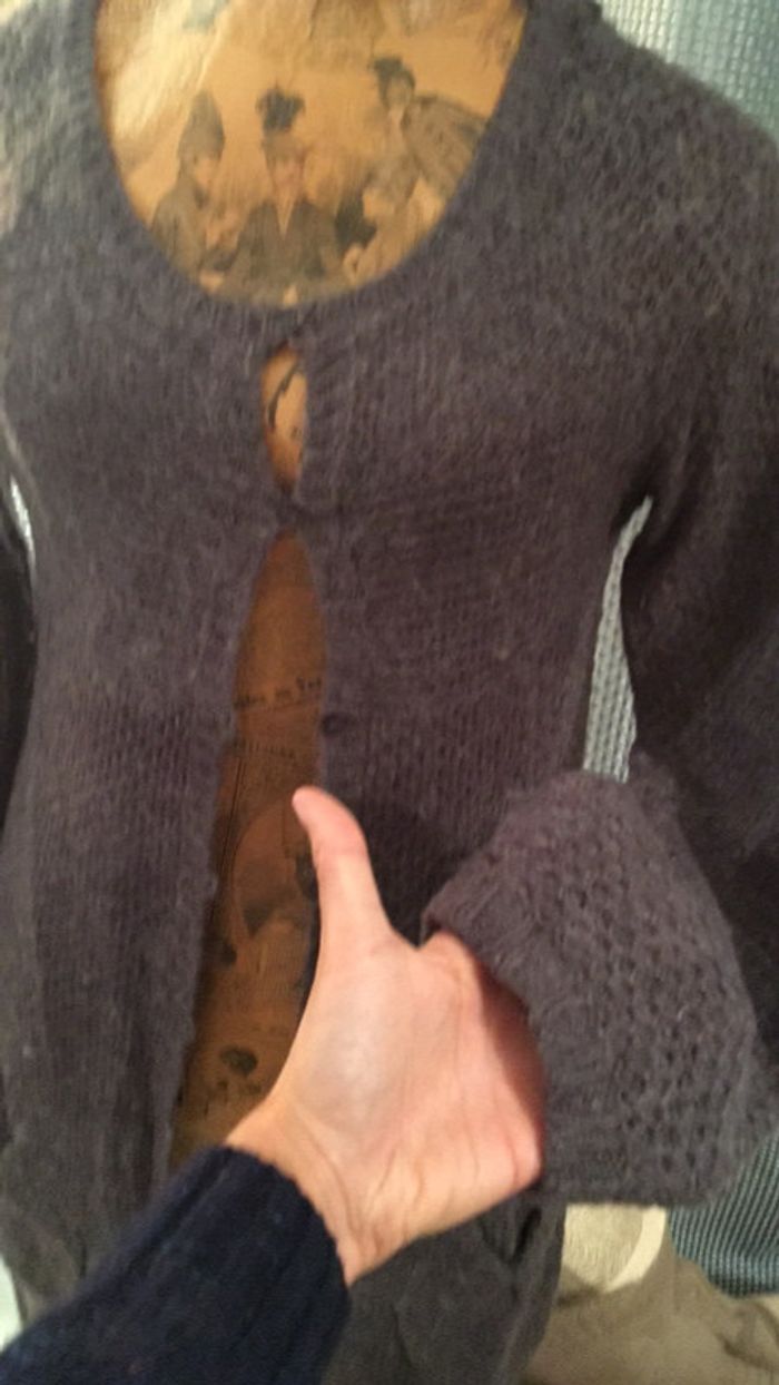 Gilet long/Zara gris taupe/ M - photo numéro 3