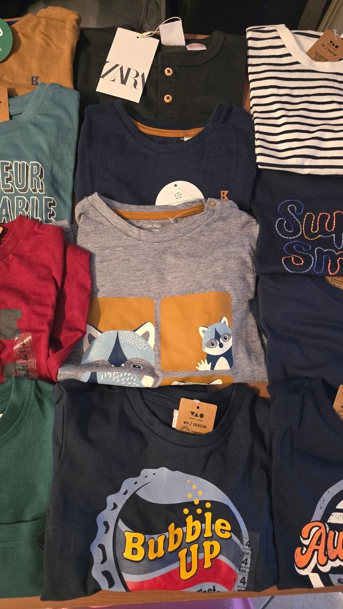 NEUFS (TOUS NON PORTÉS) 🏷💙superbe lot Tee-shirts ML 4 ans garçon - photo numéro 3