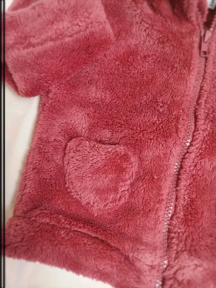 Gilet zippé à capuche en pilou neuf Mots d'Enfants fille 24 mois - photo numéro 3